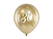 Picture of LATEX BALLOONS 30TH BIRTHDAY CHROME GOLD 12 INCH - 6 PACK